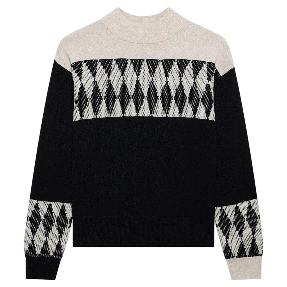 Mint Velvet Neutral Cotton Blend Graphic Jumper